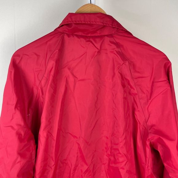 Mens Vintage NYLONS USA Red Snap Front Hustler Hatteras Embroidered Jacket Large - Picture 7 of 8